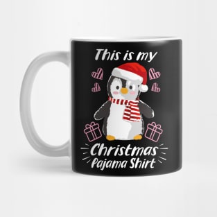 This is my Christmas Pajama Shirt Cute Penguin Mug